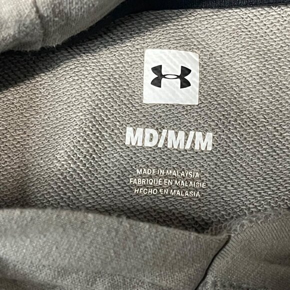 Under Armour Mens Short Sleeve Hoodie Size M Gray & Olive Cotton-Poly Blend - Picture 9 of 12